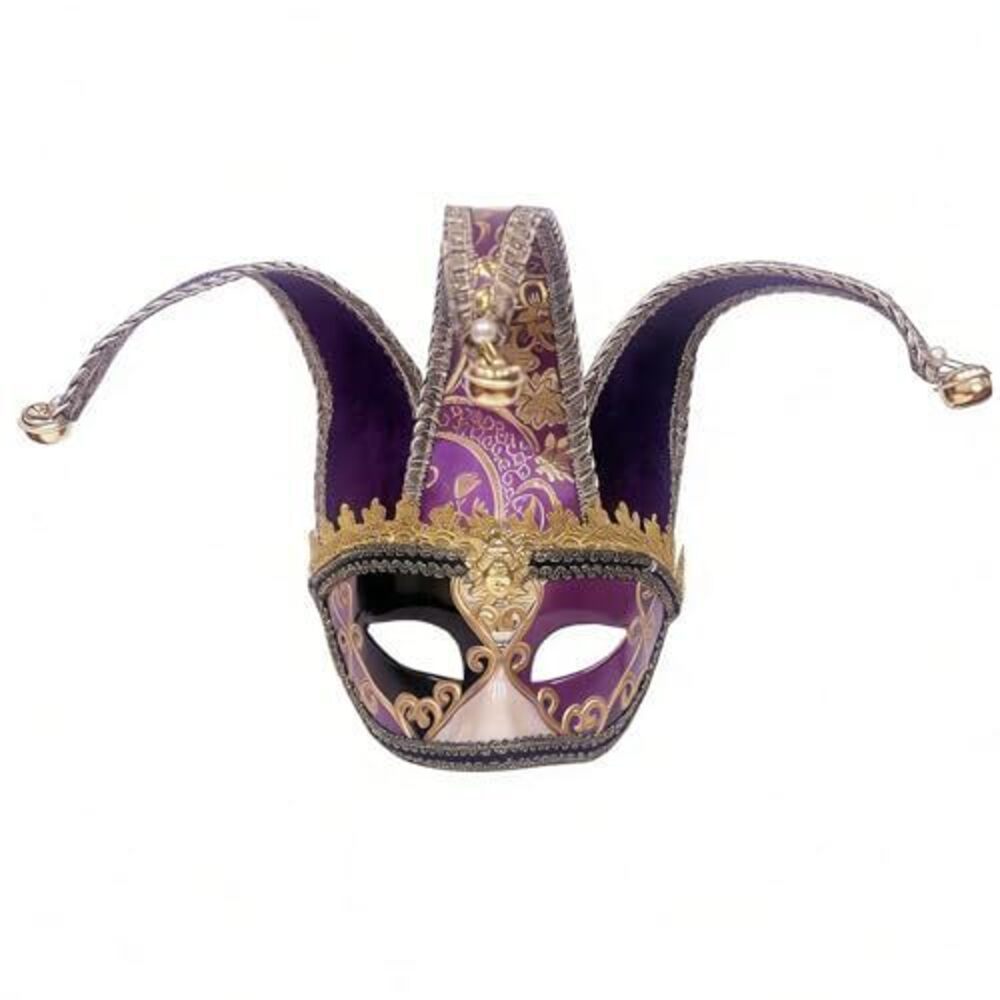 9260 Venetian Jester Mask Masquerade Vintage Half Face Masks for Mardi Gras